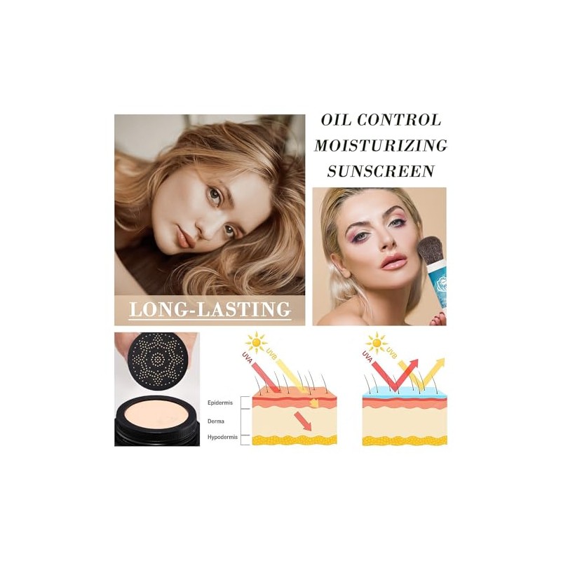 Set Maquillaje Facial Base Crema Cojín Aire Mushroom Head Polvos
