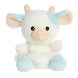 Aurora® Adorable Palm Pals™ Skyla Blueberry Cow™ Stuffed Animal - Fun Collectible Plush for Kids and Adult Collectors - Perfect for Decorating Rooms and Birthday Gifts - Blue 4.5 Inches