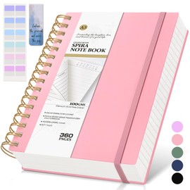 Pink Spiral Notebook Journal,360 Pages College Ruled Notebook, Lined Thick Journals for Women Men,A5 Thick Spiral Journal for Writing,100GSM Paper, Spiral Notebooks for Work School 5.5"x8.5"