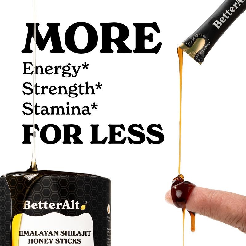 BetterAlt Shilajit Honey Sticks Variety Pack | Caramel, Cinnamon &