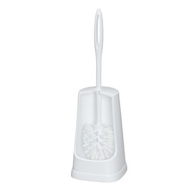 WENKO 19607100 Portascopino per WC Simple bianco, Materiale plastico, 12 x 40.5 x 12 cm, Bianco