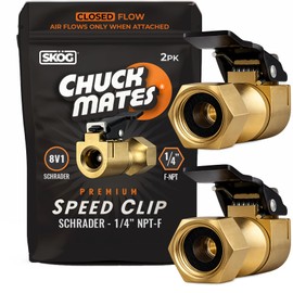Chuck Mates Premium 1/4" NPT Quick-Connect Tire Inflator Chuck with SimpleSeal - Closed-Type (2 Pack)