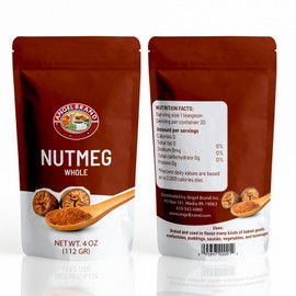 Angel Brand Whole Nutmeg 4 oz Pouch – Premium Nutmeg Spice for Baking, Cooking, Desserts, and Spice Blends.