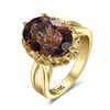 JewelryPalace Oval 5.7ct Real Smoky Quartz Solitaire Ring Women, Giant