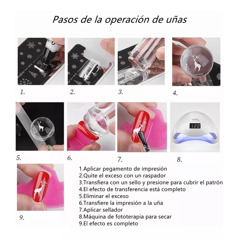 THE9SHOP Juego De 8 Placas De Sellos Uñas Diy, 1