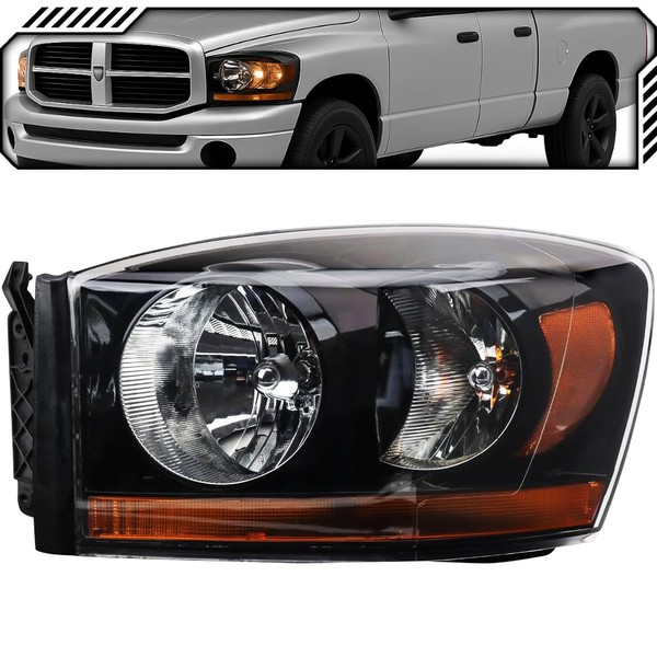 EPIC LIGHTING OE Spec Halogen Headlight BLK-H Assembly Replacement for
