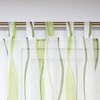 Eslir Transparent Tab Top Curtains, Wavy Pattern, Voile, Pack of