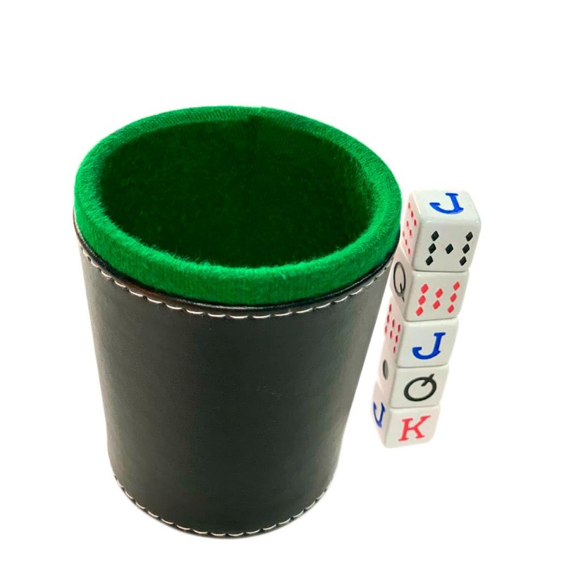 Domino Plata Profesional + CUBILETE Liso + Dados DE Poker