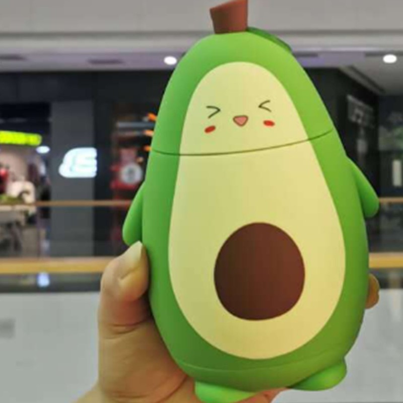 Cartoon Avocado Glass Bottle Double Layer Water Cup Portable Cute