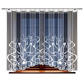 HAFT® Curtain Transparent Elegant White Ruffle Tape (160 x 400 cm)