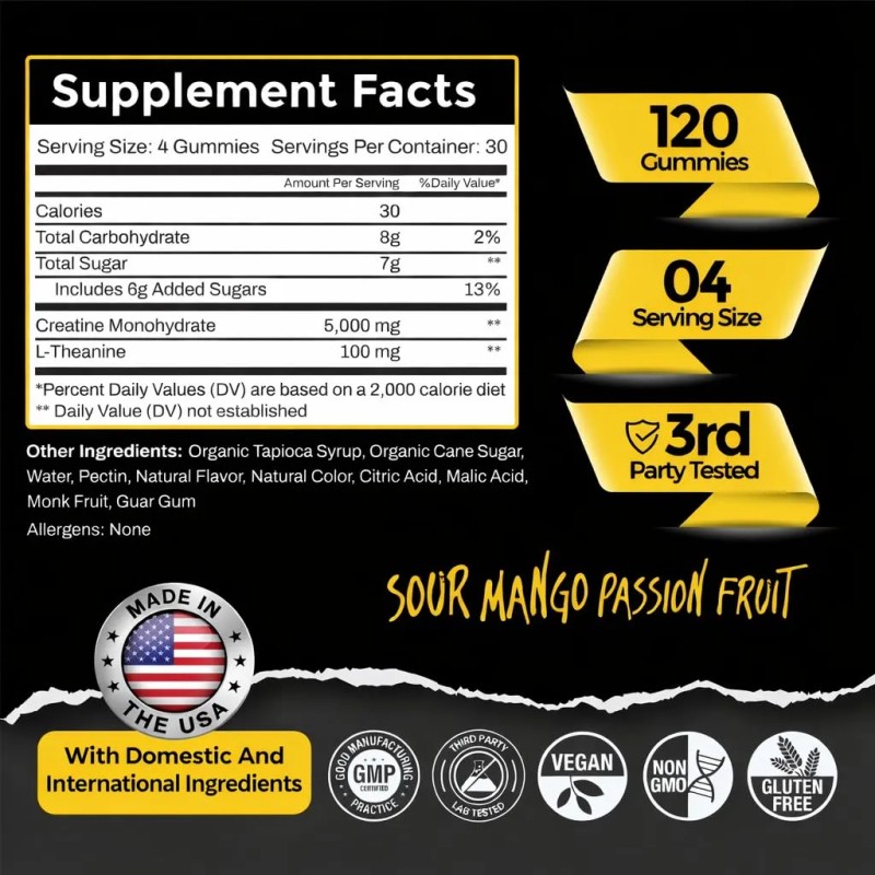 Gomitas Creatina Black Sheep Nutrition, 120 Piezas