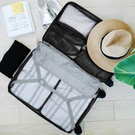 14 PCS Large Packing Cubes for Suitcases Various Sizes Suitcase Organiser Bags Lightweight Waterproof Luggage Organiser Bags (14Pcs Black)