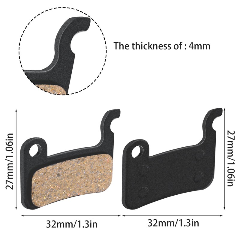 Gulfmew 4 Pairs of Bicycle Disc Brake Pads Compatible with