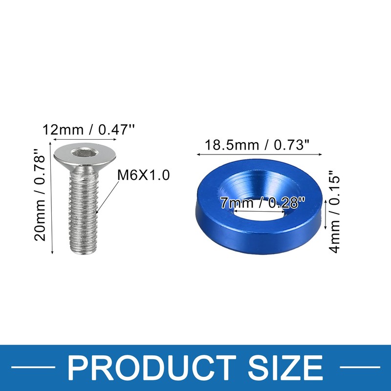 A ABSOPRO Car Motorcycle Fender Bumper Washer Bolt Nuts Kit