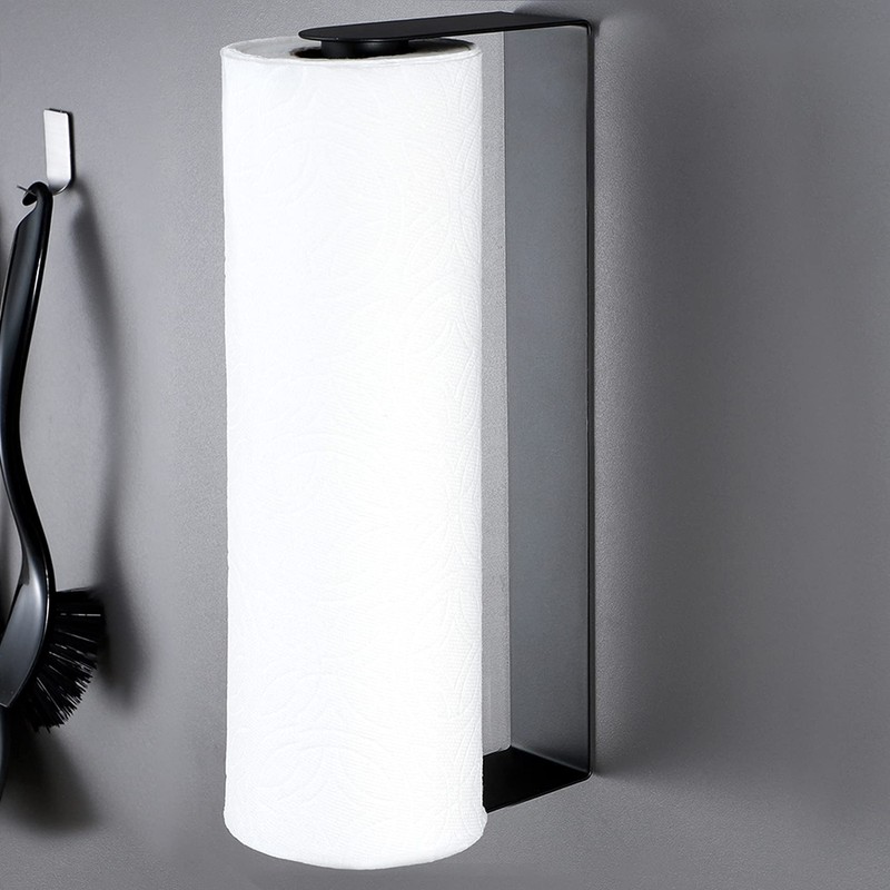 ZUNTO Black Paper Towel Holder Under Cabinet, Stainless Steel Kitchen