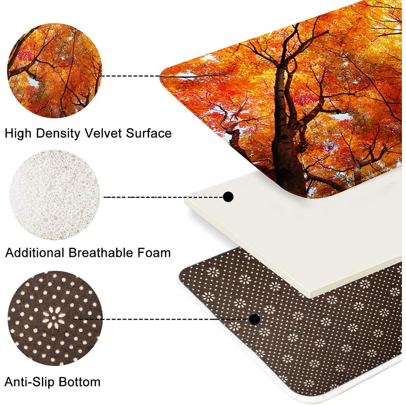 Britimes Bath Mat Bathroom Mat Rug No Silp, Autumn Fall