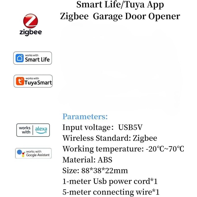 Easy Installation|Hucaoe Zigbee 5V Smart Garage Door Opener Controller| with