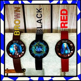 ARCH ENEMY LOGO ALISSA WHITE THREE COLOR LEATHER BRACELETS