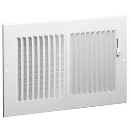 Hart & Cooley 682 12x6 W HVAC Register, 12" W x 6" H, Two-Way Steel for Sidewall/Ceiling - White (043836)