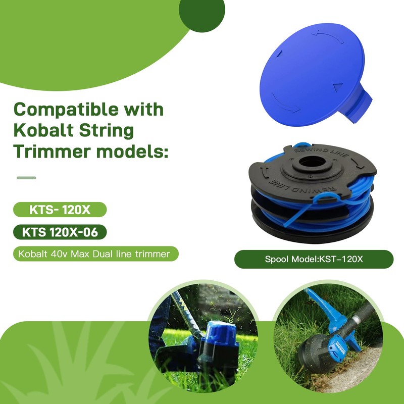 KST-120X Weed Eater String Spool Compatible with Kobalt 40V Cordless