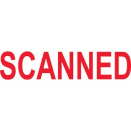 Shiny Scanned Solid Text Pre-Inked Stamp, Red