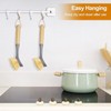 SOVYOULIVE 2 Pack Kitchen Dish Brushes with Bamboo Handle and