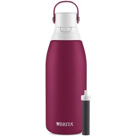 Brita Stainless Steel Water Filter Bottle, Ruby, 32 Ounce, 1 Count
