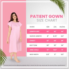 Utopia Care Women's Hospital Gown Soft Comfortable and Stylish Patient Gown, Small-Medium, Polkadots Pink