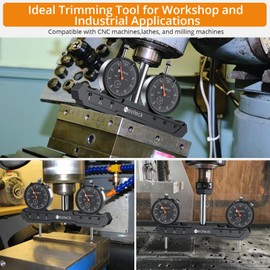 Neoteck Mill Lathe Tramming Tool with 1"/0.0005" Dual Dial Indicators,1/2" Shank with Adjustable 3" 4.5" 6" Measurement Diameter Aluminum Machine Alignment Tool for Lathe,CNC,Milling Machines