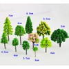 ANCLLO 55 Pcs Mixed Plastic Model Miniature Trees, Model Train