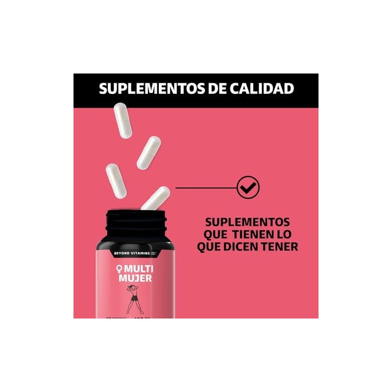 Multivitamínico para Mujer con 24 Ingredientes y Vitaminas Suplemento de