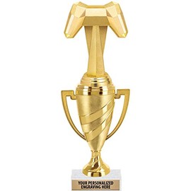 Crown Awards Video Games Trophy, 13" Gold Cup Video Games Trophies with Engraving Included, 10 Pack Prime