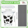 Umigy 100 Pack Plastic Disposable Cups with Lids and Straws