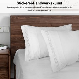 Lirex Pack of 2 cushion covers, 50 x 90 cm, soft brushed microfibre pillowcases, envelope closure pillow cover, pillowcase made of soft microfibre, Oeko-Tex certified (white)