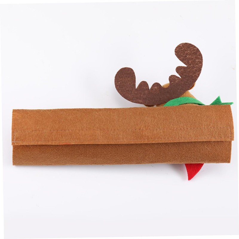 KOMBIUDA 3pcs Christmas Fabric Refrigerator Handle Covers Santa Snowman Elk