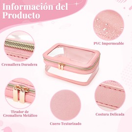 Lukovee Bolsa de Cosméticos de Viaje de Impermeable, 2 Piezas Bolsa de Maquillaje Transparente Pvc, Bolsa De Viaje De Baño Grande Capacidad, Neceser Viaje Bolsa de Aseo de Grande Capacidad
