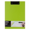 APLI 17207 Clipboard with Premium Flap Green A4