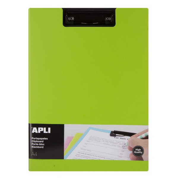 APLI 17207 Clipboard with Premium Flap Green A4