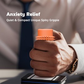 Vatonezich Little Ouchies Fidget - Pocket-Sized Stim Keychain with Spiky Grippie Design, Anxiety & Stress Relief Sensory Toy for Adults, Unique Gifts for Friends & Family (Orange)