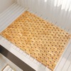 Liveinu Non-Slip Bamboo Bath Mat for Luxury Shower, Dark Khaki,