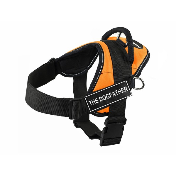 Dean & Tyler DT Fun The Dogfather Harness with Reflective Trim, Medium, Orange