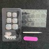 Wedity Pack of 24 False Nails Square Butterfly Line Crystal