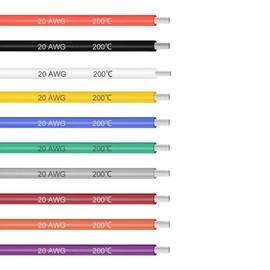 uxcell Silicone Wire 20 AWG Ultra Flexible 600V Electric Wire Strands of Tinned Copper Wire 3 ft 10 Colors