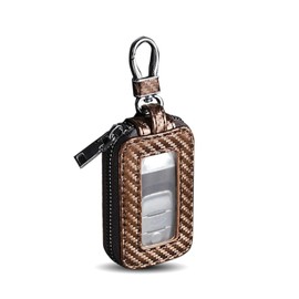 Zeathery Key Fob Holder, Visual Design PVC Portable Key Chain Case, Decorative Pendant, Suitable for Most Cars (Coffee)