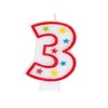 Vibrant Multicolor Number "3" Glitter Wax Birthday Candle - 7.75"