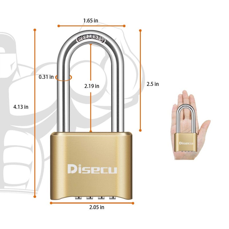 1 Pack disecu Heavy Duty 4 Digit Combination Lock, 2.5