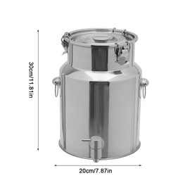 304 Stainless Steel 2.64 Gal Milk Can, Water Beverage Drink Dispenser with Spigot Wine Pail Bucket Milk Transport Barrel Commercial Beverage Dispenser for Coffee Juice