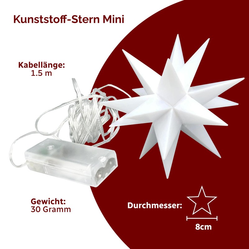 Deco-Trend Mini Plastic Star, White