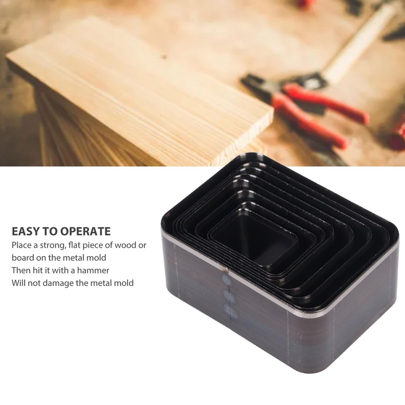 8-Piece Leather Punch Tool Set, Rectangular Shapes, Hollow Punching Tool,