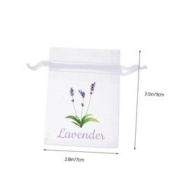 Ciieeo 50pcs Lavender Sachet Bags Drawstring Organza Pouches for Dried Flowers Spices Tea Light Purple Mesh Bags for Freshening Closets More